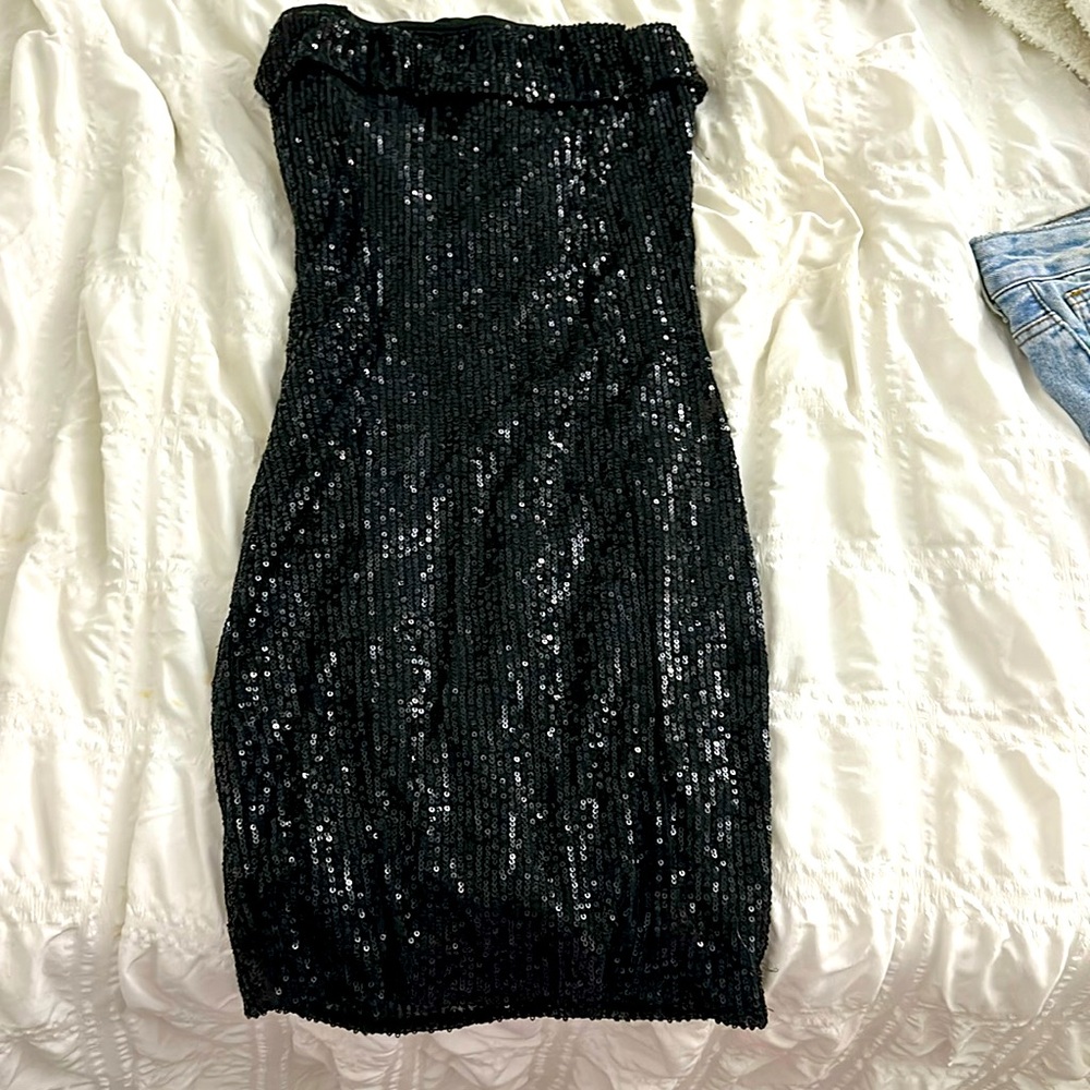 Little black sequin dress